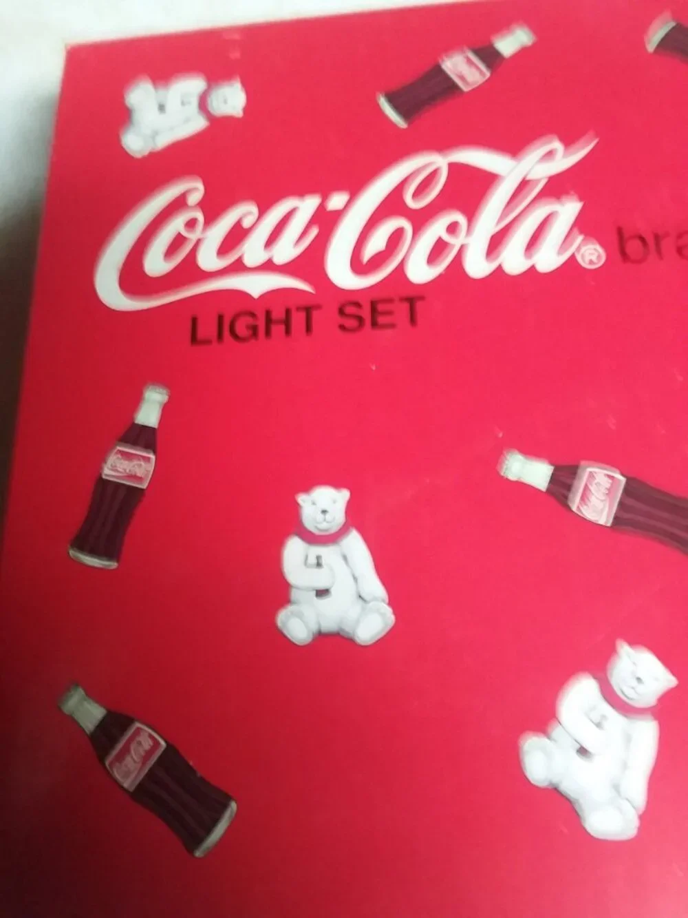 Vintage 1993 Coca Cola String Lights Polar Bears Bottles 14 Foot Strand Works